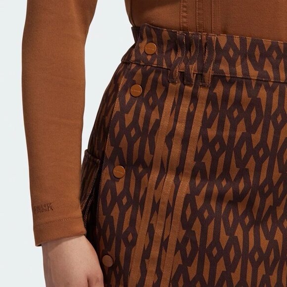 Adidas Women's Ivy Park Brown Red Monogram Skirt Size XS HB8426 - Picture 3 of 3